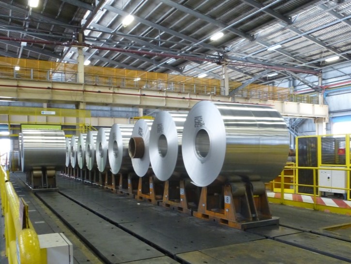Warehouse of aluminium coils